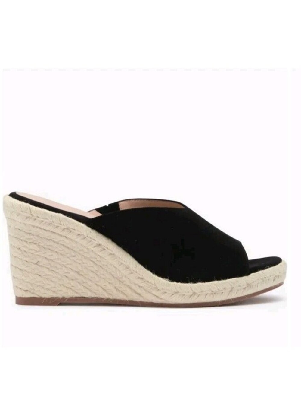 Stuart Weitzman Wonda Espadrille Wedge Sandal  BLACK SUEDE 10 B Boho Luxury EUC